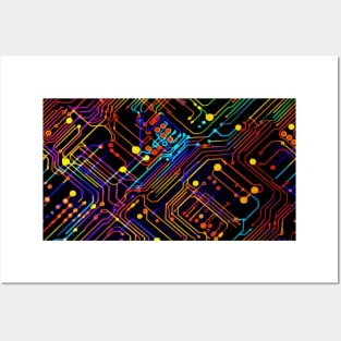 Circuit Board design illustration Posters and Art